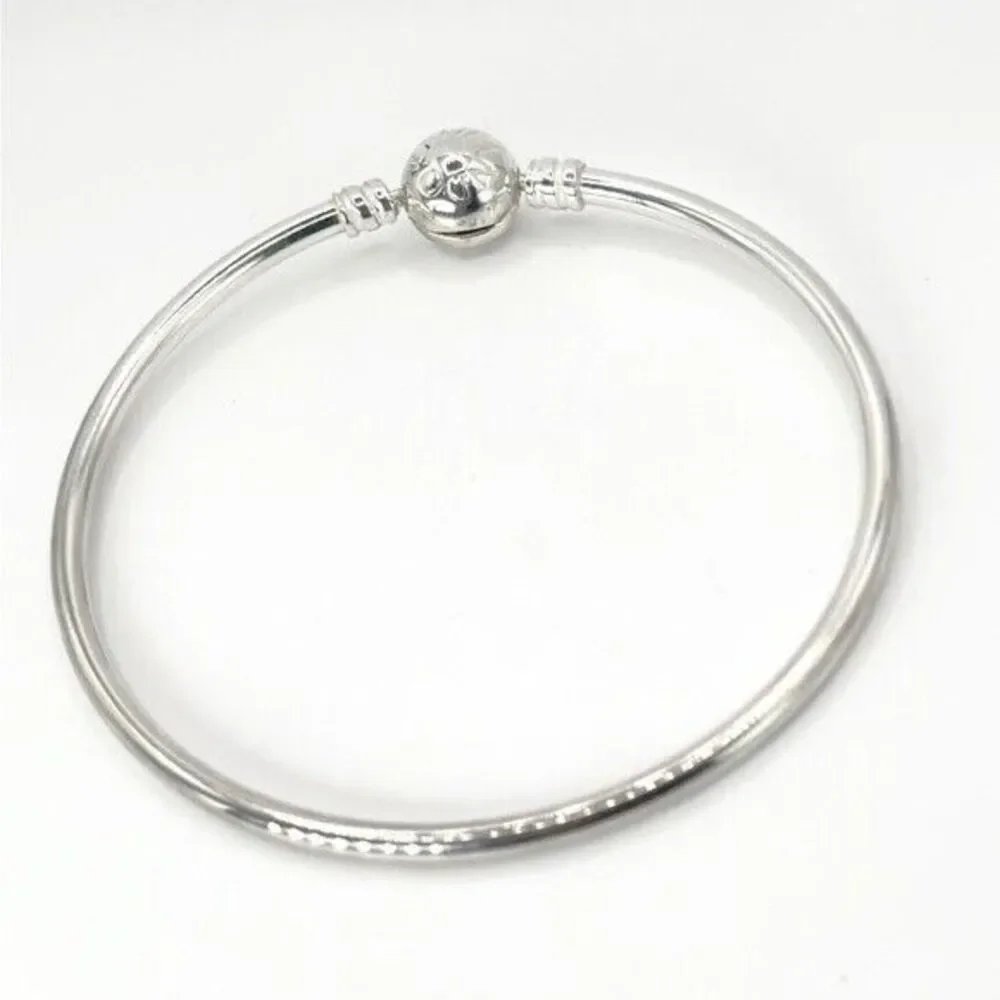 Pandora Authentic Sterling Silver Moments Bangle Bracelet 7.5